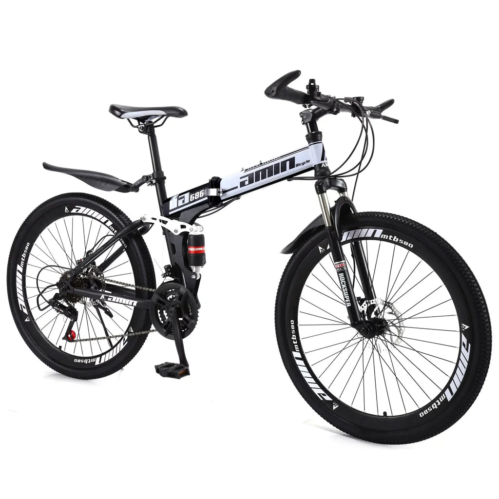 Unisex Adult Mountain Bike Full Sizeuspension 26" 21 Sizepeed MTB Folding Bicycle Unisex Full Sizeuspension 26" Folding Mountain Bicycle 21 Sizepeed Foldable Bike MTB