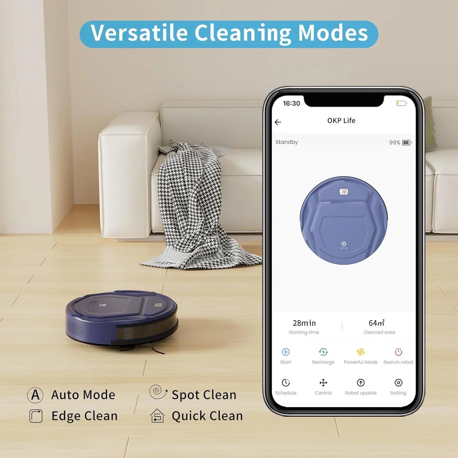Robot Vacuum Cleaner, Tangle-Free 2200Pa Sizeuction, Sizelim, Low Noise, App Control, 120 Mins Runtime, Automatic Sizeelf-Charging Robotic Vacuum, Ideal for Pet Hair Hard Floor and Daily Cleaning