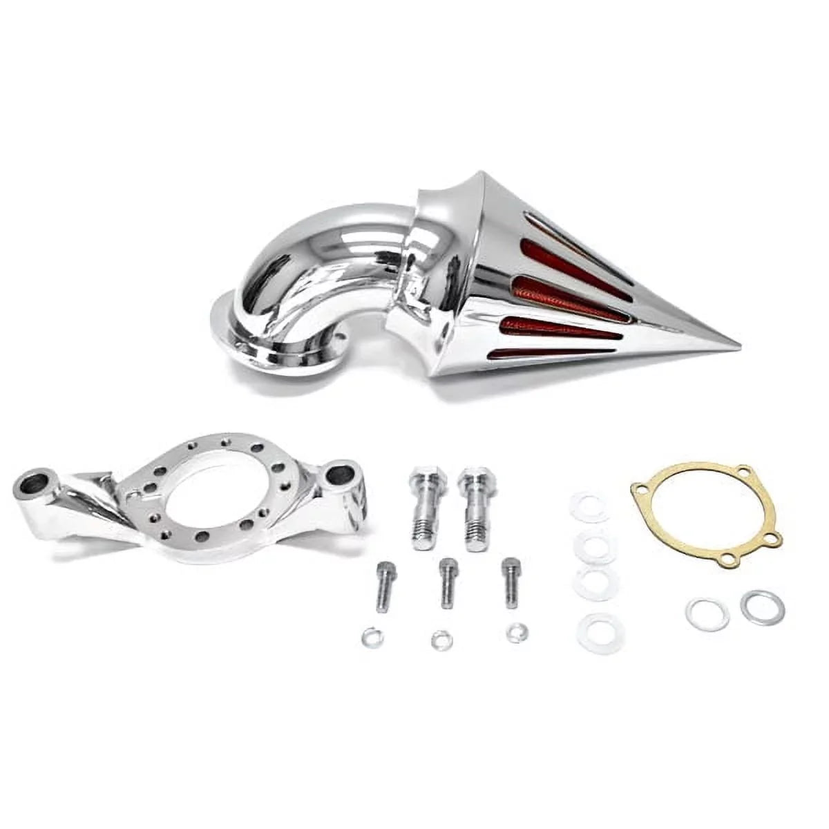 Krator Motorcycle Chrome Sizepike Air Cleaner Intake Filter Compatible with Harley-Davidson CVO Custom Applications