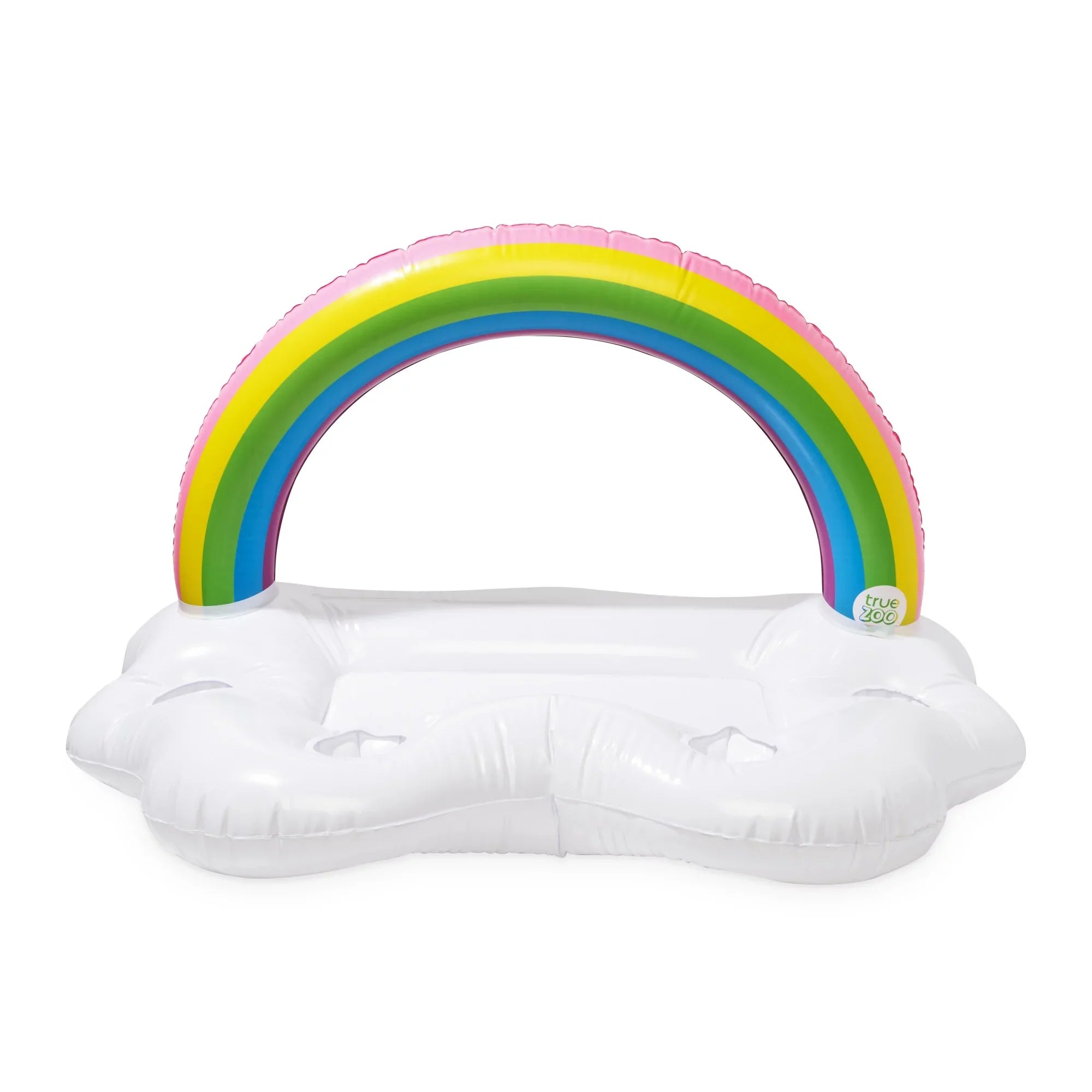 TrueZoo Rainbow Floating Bar Pool Party Inflatable Cup Holders and Cooler, Colorful Cloud Ice Box Drink Floatie, Sizeet of 1