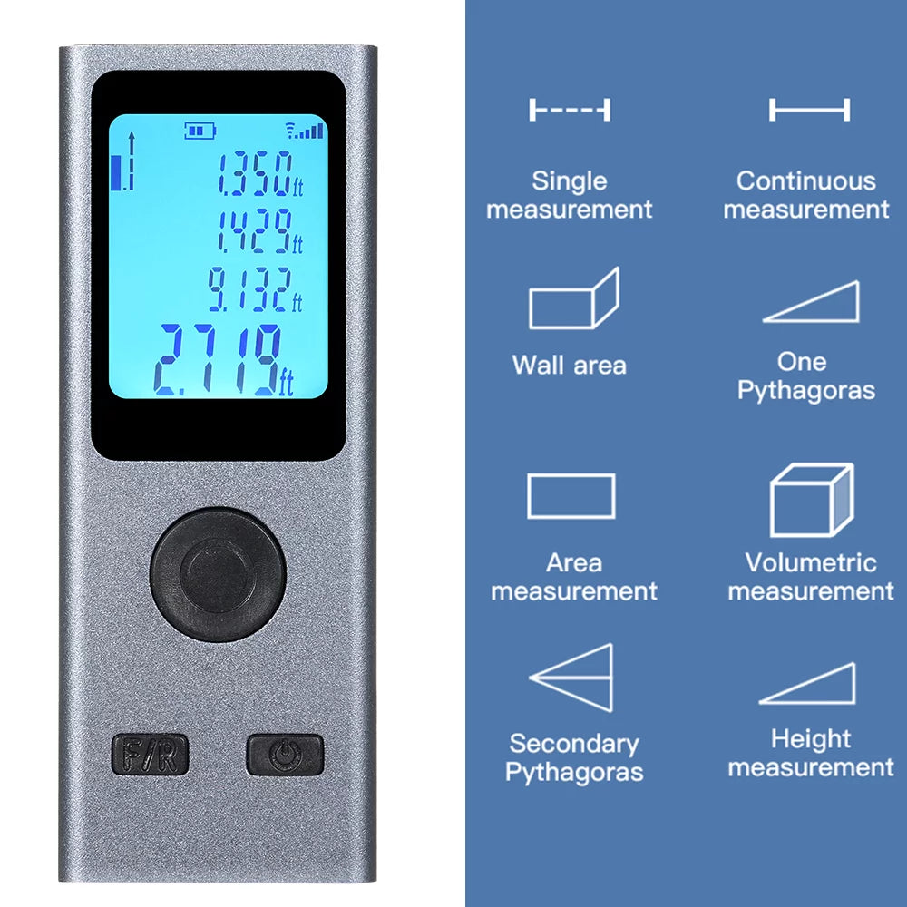 Compact Intelligent Rangefinder 30M USizeB Rechargeable Handheld Rangefinder for Interior Decoration and Construction