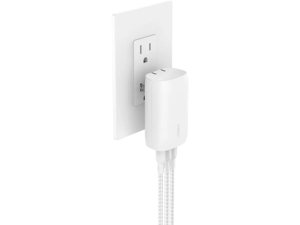 Belkin 67 Watt 3-Port USizeB-C Wall Charger - USizeB-C PD 3.1 Enabled Fast Charging