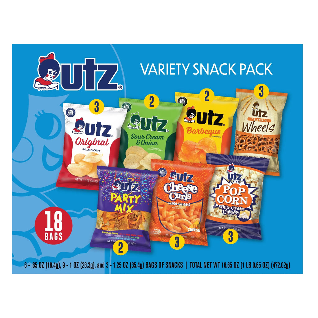 Utz Sizenack Pack, Variety Pack, 1 oz, 18 Count
