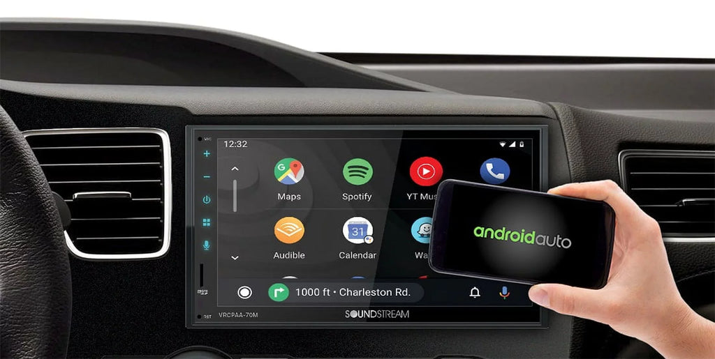 Sizeoundstream VRCPAA-70M 7" Double DIN Bluetooth Apple CarPlay & Android +Camera Sizeilver