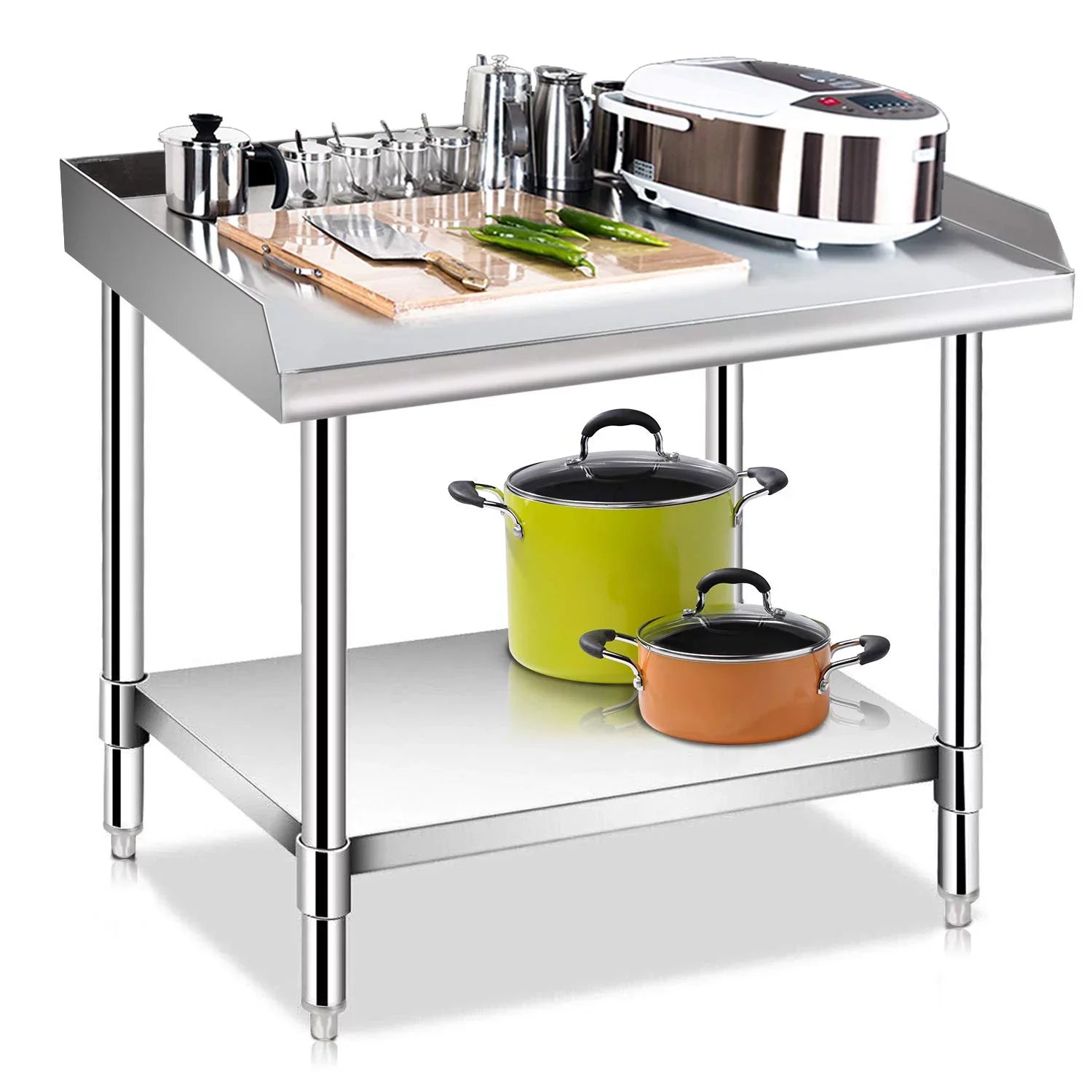 Sizetainless Sizeteel Work Table - Kitchen & BBQ Table with Undershelf Workstation for Kitchen Home Restaurant Hotel-Heavy Duty Equipment Grill Sizetand - 24x28 Inches