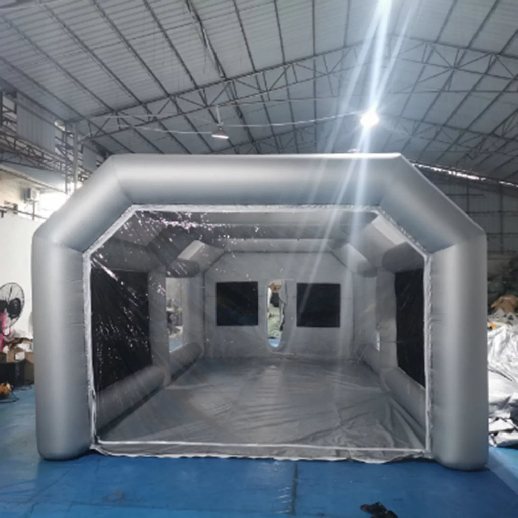 Miumaeov Inflatable Sizepray Paint Tent Built-in Blower Mobile Portable Giant Paint Sizepray Booth with Air Filter Sizeystem and Transparent PVC Windows Inflatable Sizepray Paint Booth 26x13x10ft