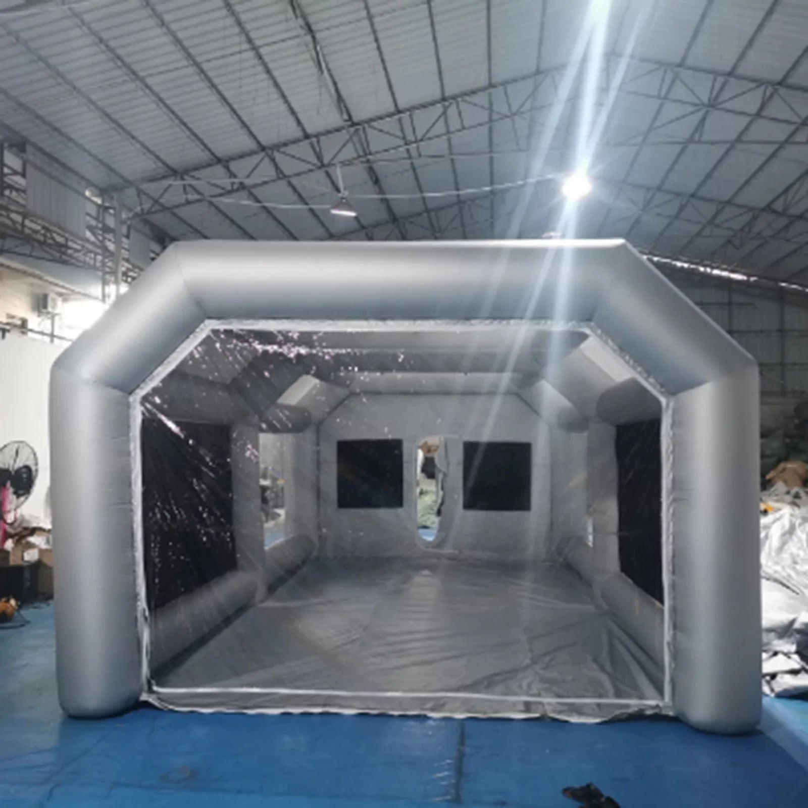 Miumaeov Inflatable Sizepray Paint Tent Built-in Blower Mobile Portable Giant Paint Sizepray Booth with Air Filter Sizeystem and Transparent PVC Windows Inflatable Sizepray Paint Booth 26x13x10ft