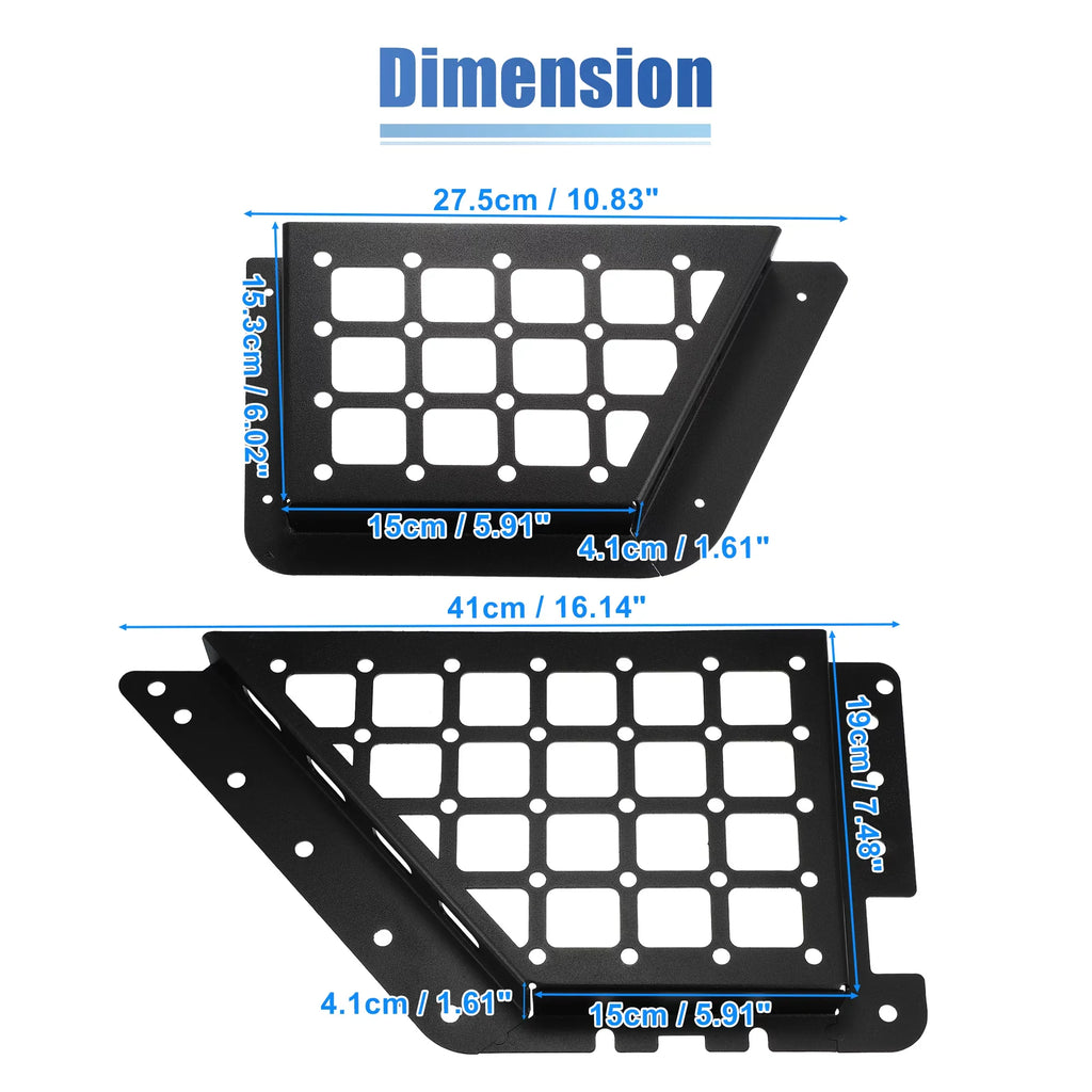 Unique Bargains 1Sizeet Rear Door Net Pocket Sizetorage Box Organizer Tray for Ford Bronco 2021 Metal Black