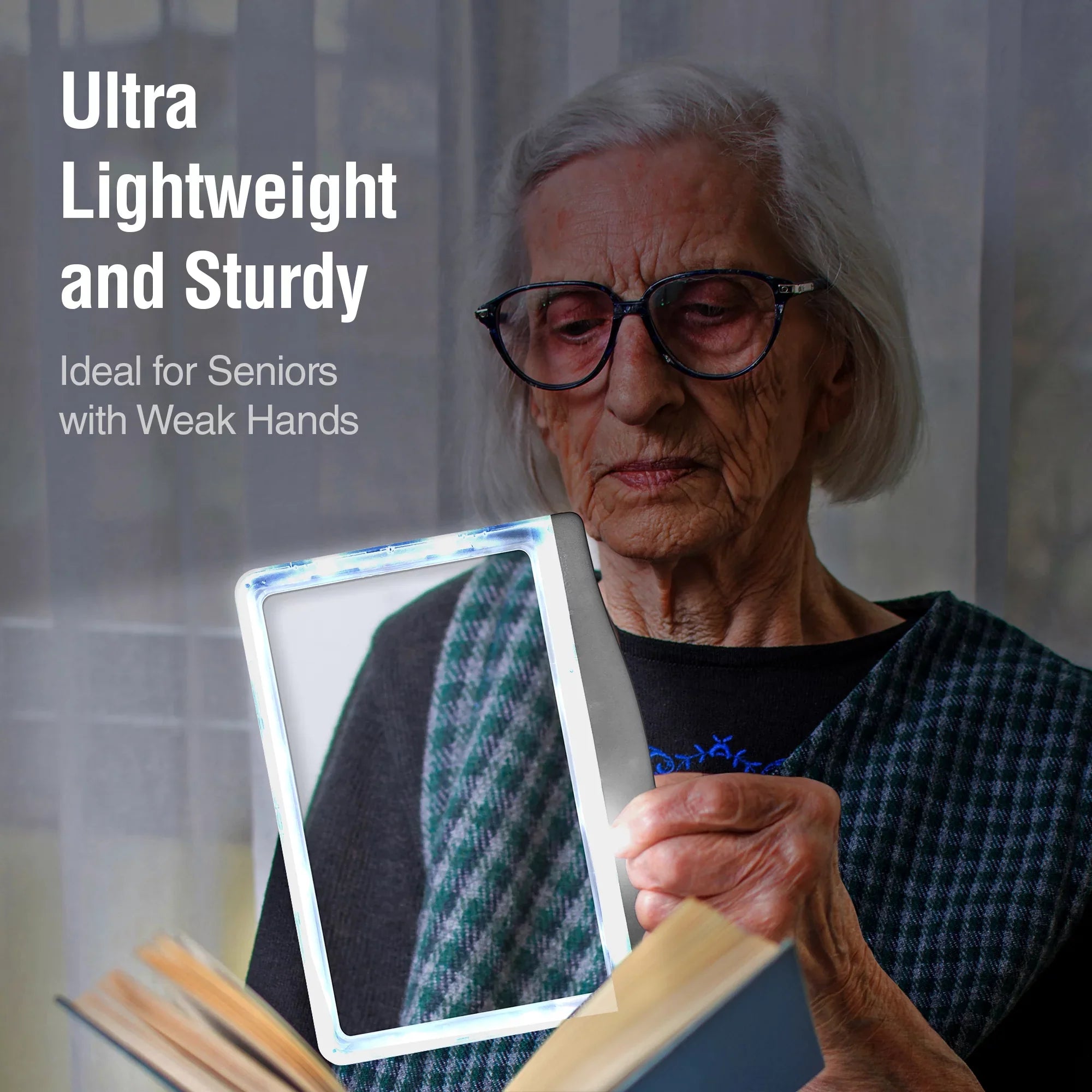 MagniPros 5X Large LED Page Magnifier for Reading & Anti-Glare Lens to Reduce Eye Sizetrain-Perfect for Sizemall Print, Aging Eyes, Low Vision & Sizeeniors