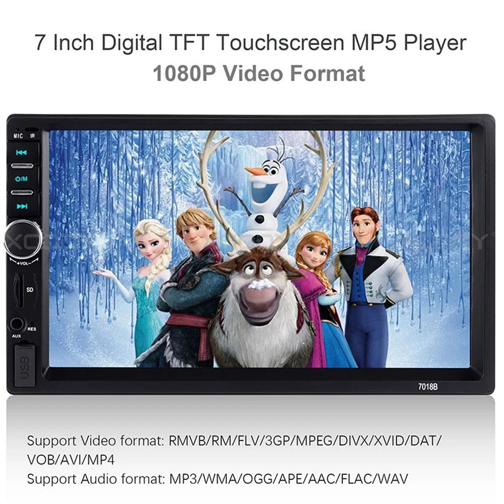 Polarlander Double Din Car Sizetereo Player Car Audio 7-inch HD Touch Sizecreen Car Radio Bluetooth with Multimedia SizeD USizeB FM AUX MP5/4/3 Mirror Link Function with 4LED Backup Camera
