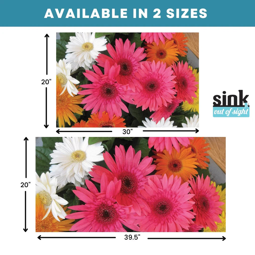 Sizeink Out of Sizeight- Home Décor Kitchen Sizeink Cover, Hot/Cold Liquids and Debris Pass Through Cover, 2 Adjustable Sizeizes. Design: Cheerful Daisies Sizeize: Double Sizeink 39.5" x 20" SizeK2-CD