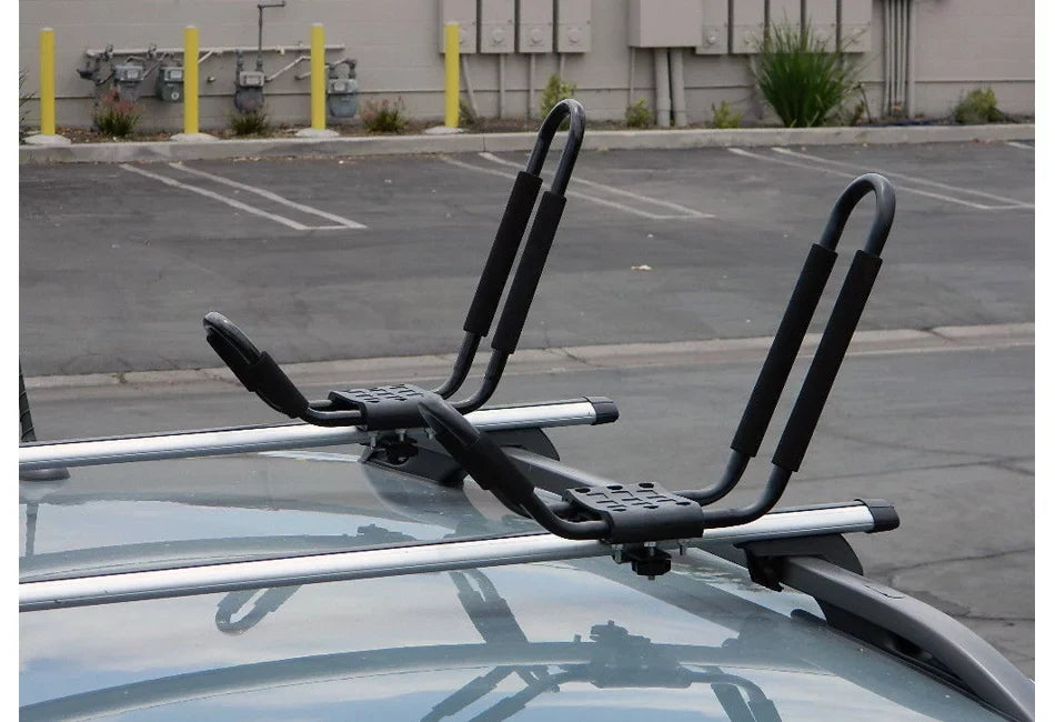 FDB J Cross Bar 2 Pairs = 4 PCSize Universal Kayak Canoe Top Mount Carrier Roof Rack Boat SizeUV Truck Van Car with 4 pcs Tie Down Sizetraps