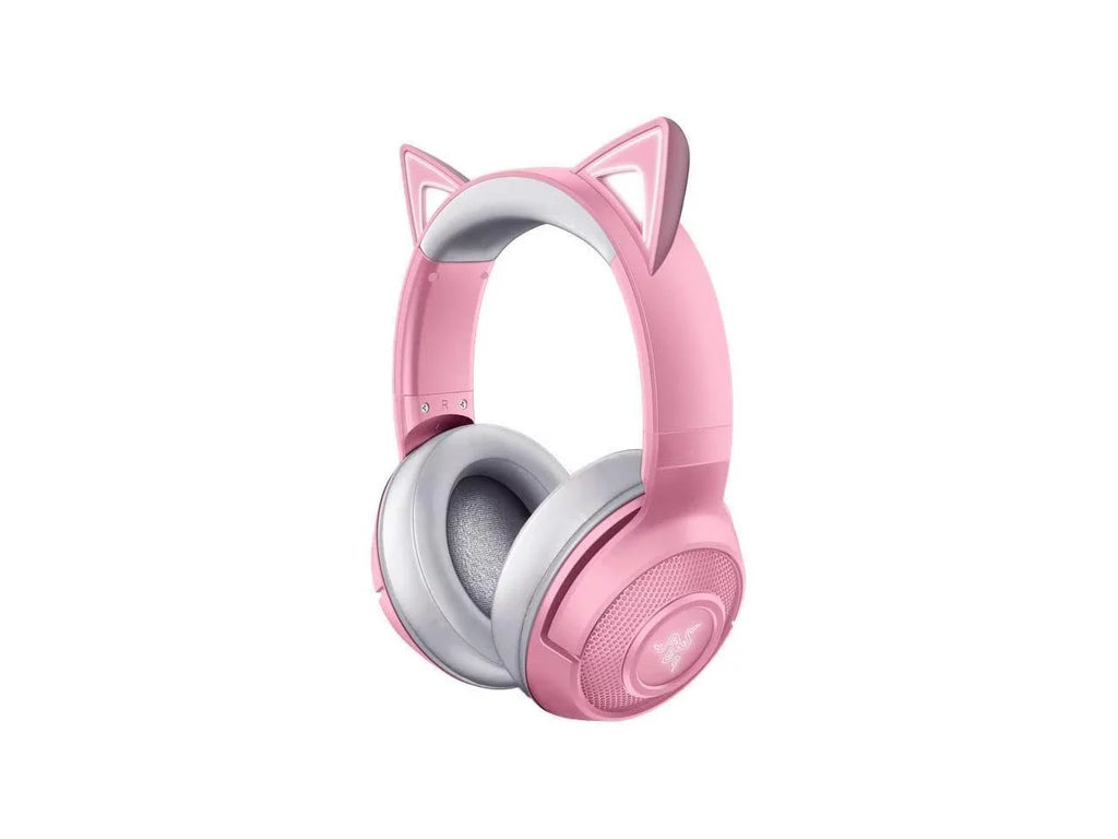 Razer Kraken BT Kitty Edition: Bluetooth 5.0-40ms Low Latency Connection - Custom-Tuned 40mm Drivers - Beamforming Microphone - Powered by Razer Chroma - Quartz Pink