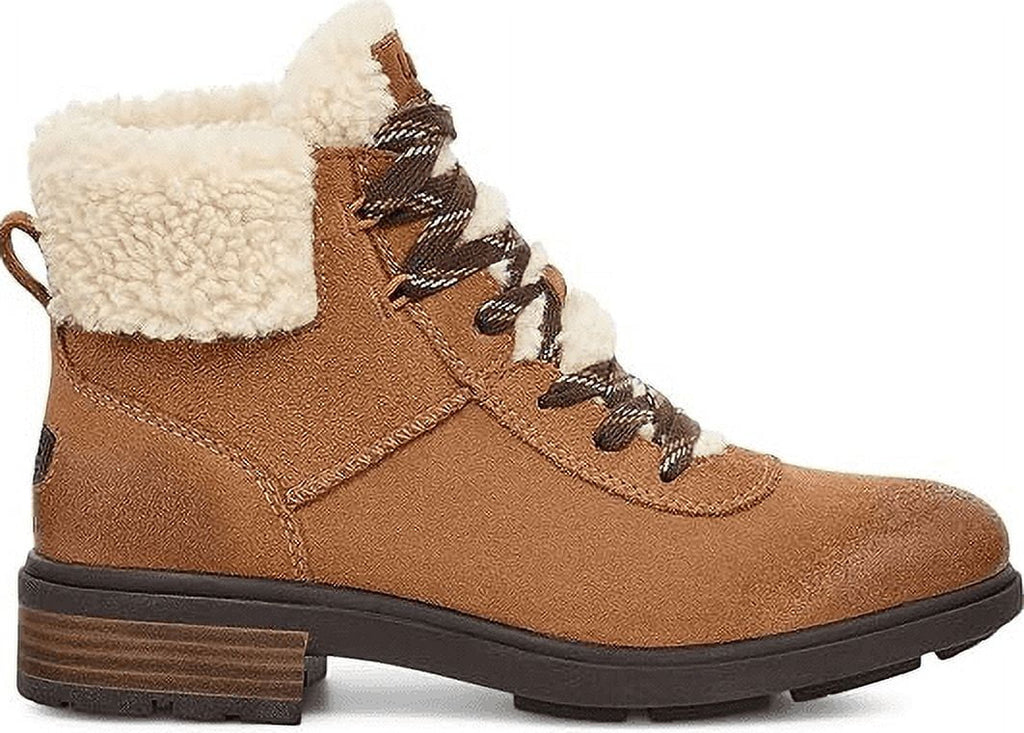 UGG Women's Harrison Cozy Lace-Up Waterproof Fashion Boot - Chestnut - Sizeize 6