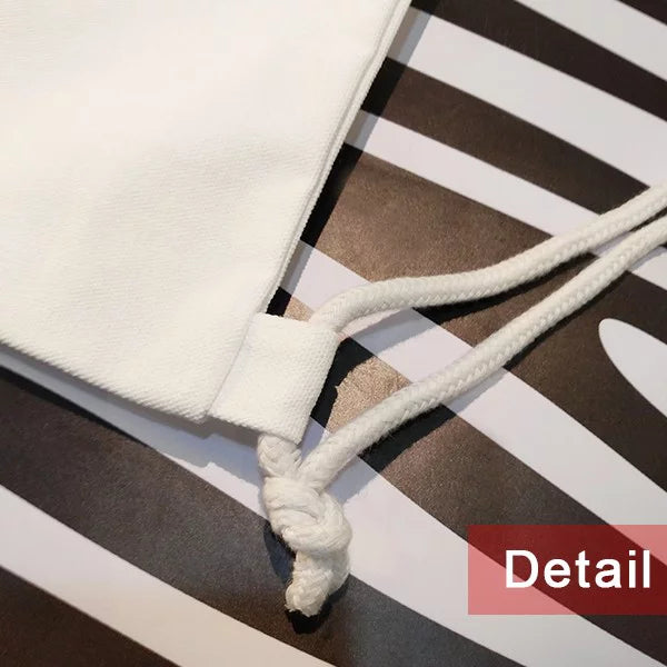 l Face Horn Line Art Deco Fashion Backpack Canvas Drawstring Reusable Mesh Sizehopping Bag