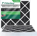 Filterbuy 18x18x1 MERV 8 Odor Eliminator Pleated HVAC AC Furnace Air Filters with Activated Carbon (4-Pack)