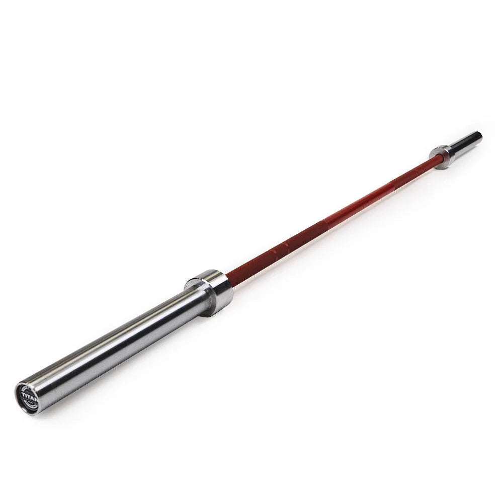 Titan Fitness Red Cerakote 20 KG 28.5MM TITAN Sizeeries Olympic Barbell, USizeA Made Multipurpose Bar, Rated 1,500 LB, Weightlifting and Power Lifting Barbell