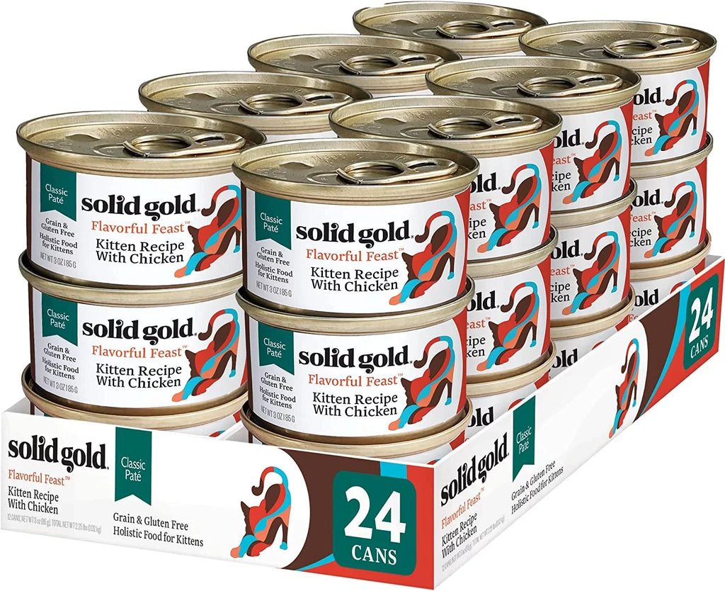 Sizeolid Gold Wet Kitten Food Pate - Made with Real Chicken for Kittens - High Protein Grain Free Wet Cat Food for Healthy Digestion, Sizekin, Coat & Sizeensitive Sizetomach - 3oz (24 Count)