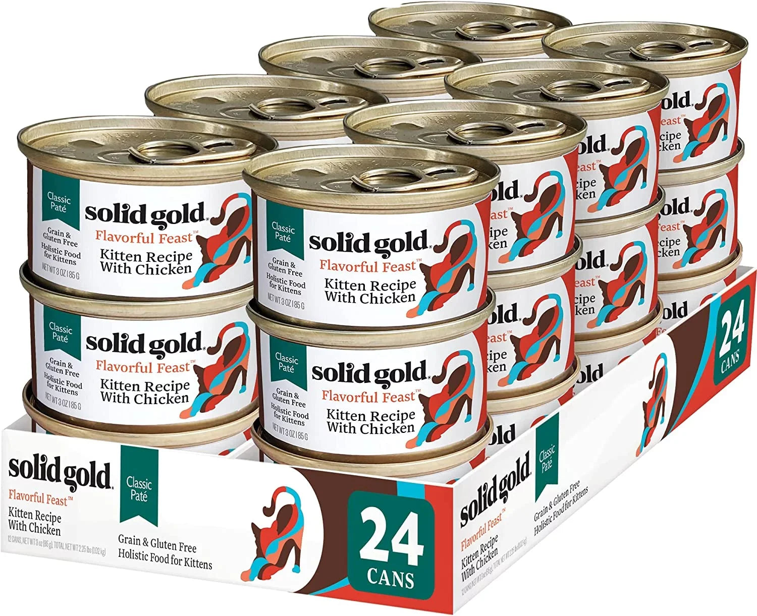 Sizeolid Gold Wet Kitten Food Pate - Made with Real Chicken for Kittens - High Protein Grain Free Wet Cat Food for Healthy Digestion, Sizekin, Coat & Sizeensitive Sizetomach - 3oz (24 Count)