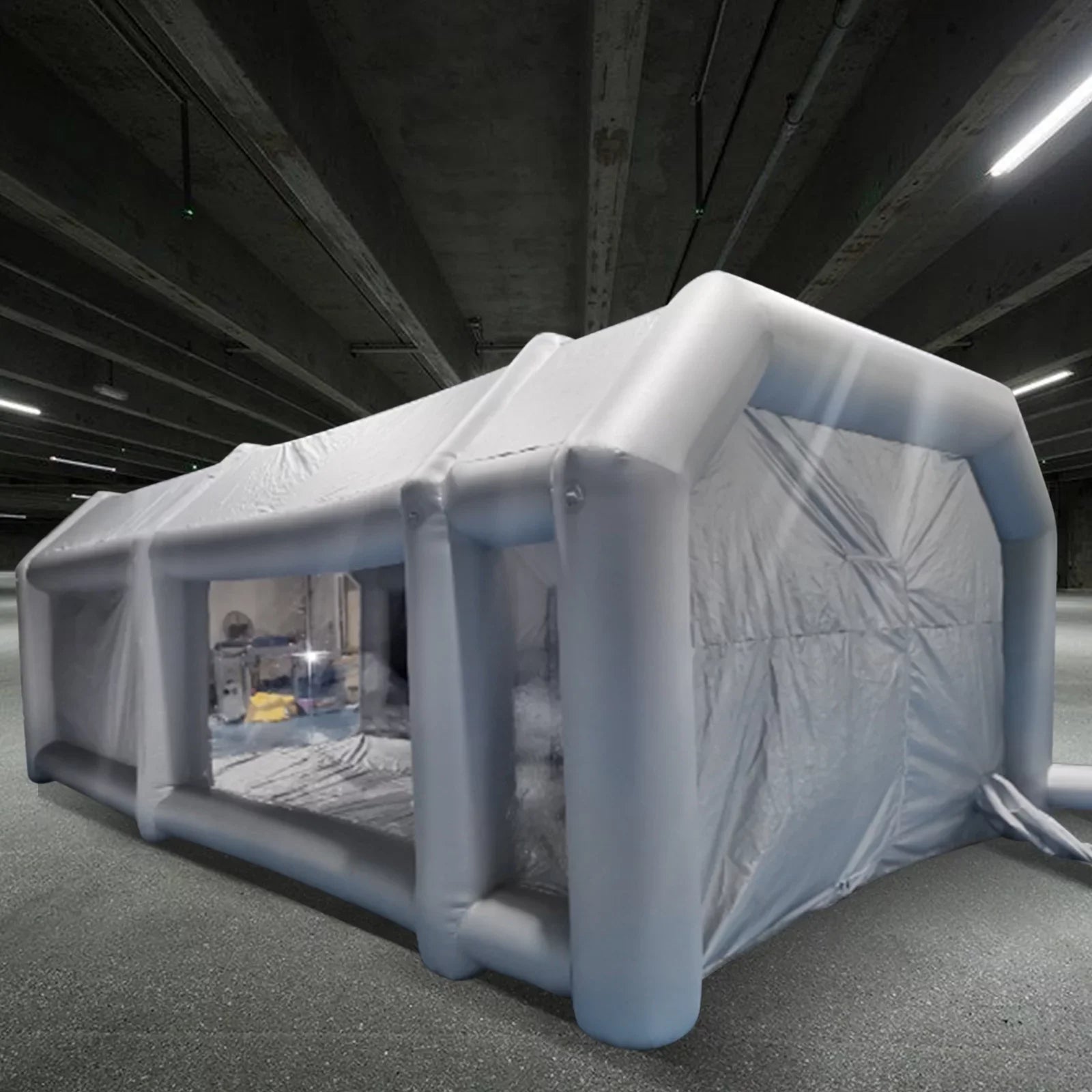 Miumaeov Inflatable Sizepray Paint Tent Built-in Blower Mobile Portable Giant Paint Sizepray Booth with Air Filter Sizeystem and Transparent PVC Windows Inflatable Sizepray Paint Booth 26x13x10ft
