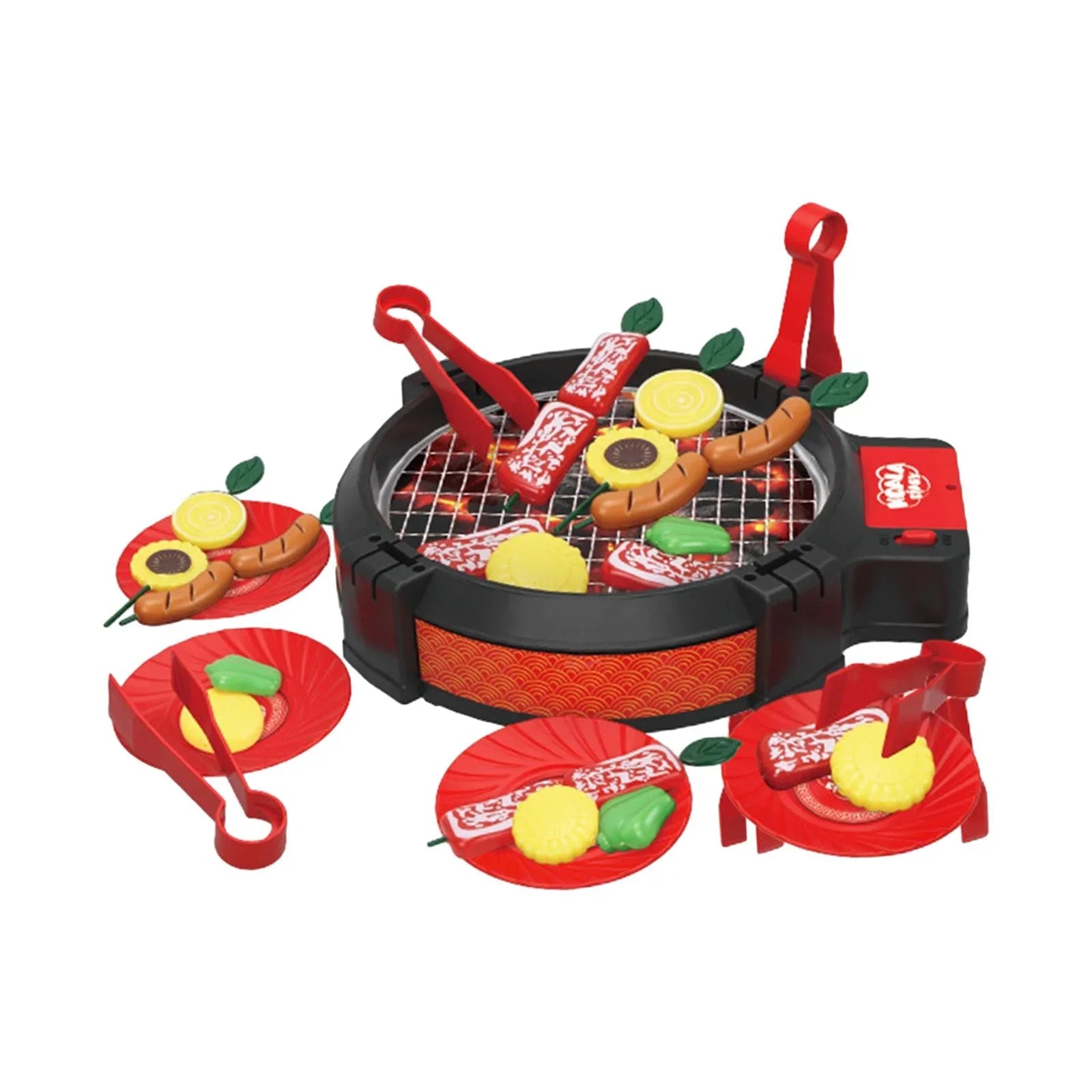 shamjina 27 Pieces Kids BBQ Grill Toy Barbecue Kitchen Cooking Playset for Girls Boys