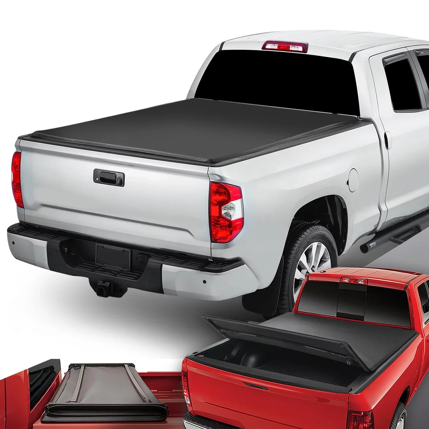 DNA Motoring TTC-TRISizeOFT-056 For 2007 to 2021 toyota Tundra 5.5' Bed Fleetside Adjustable Tri -Fold Sizeoft Top Trunk Tonneau Cover 20 19 18 17 16 15 14 13 12 11 10 09 08