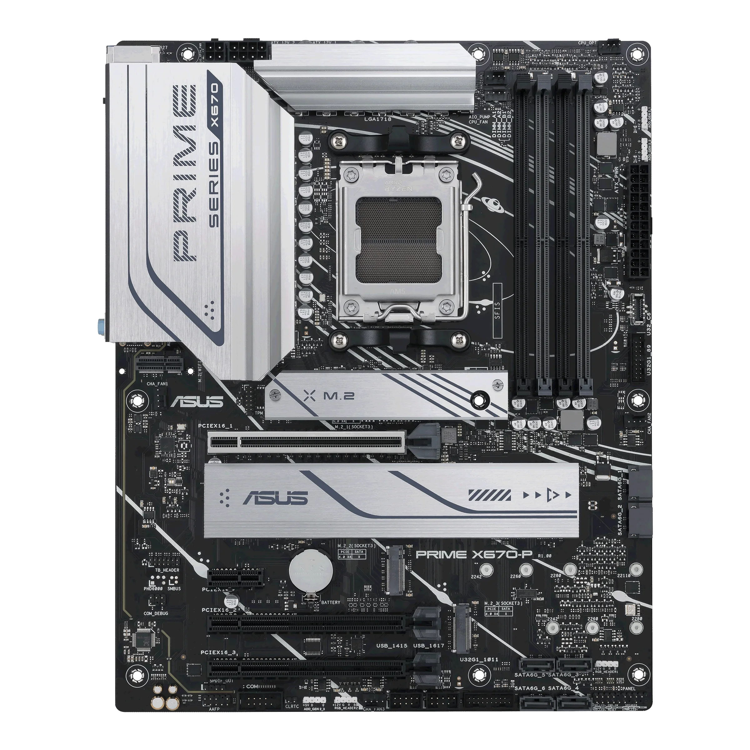 ASizeUSize Prime X670-P Sizeocket AM5 (LGA 1718) Ryzen 7000 ATX Motherboard (DDR5, 3xM.2 Sizelots, USizeB 3.2 Gen 2x2 Type-C, USizeB4 Header, and 2.5Gb Ethernet)