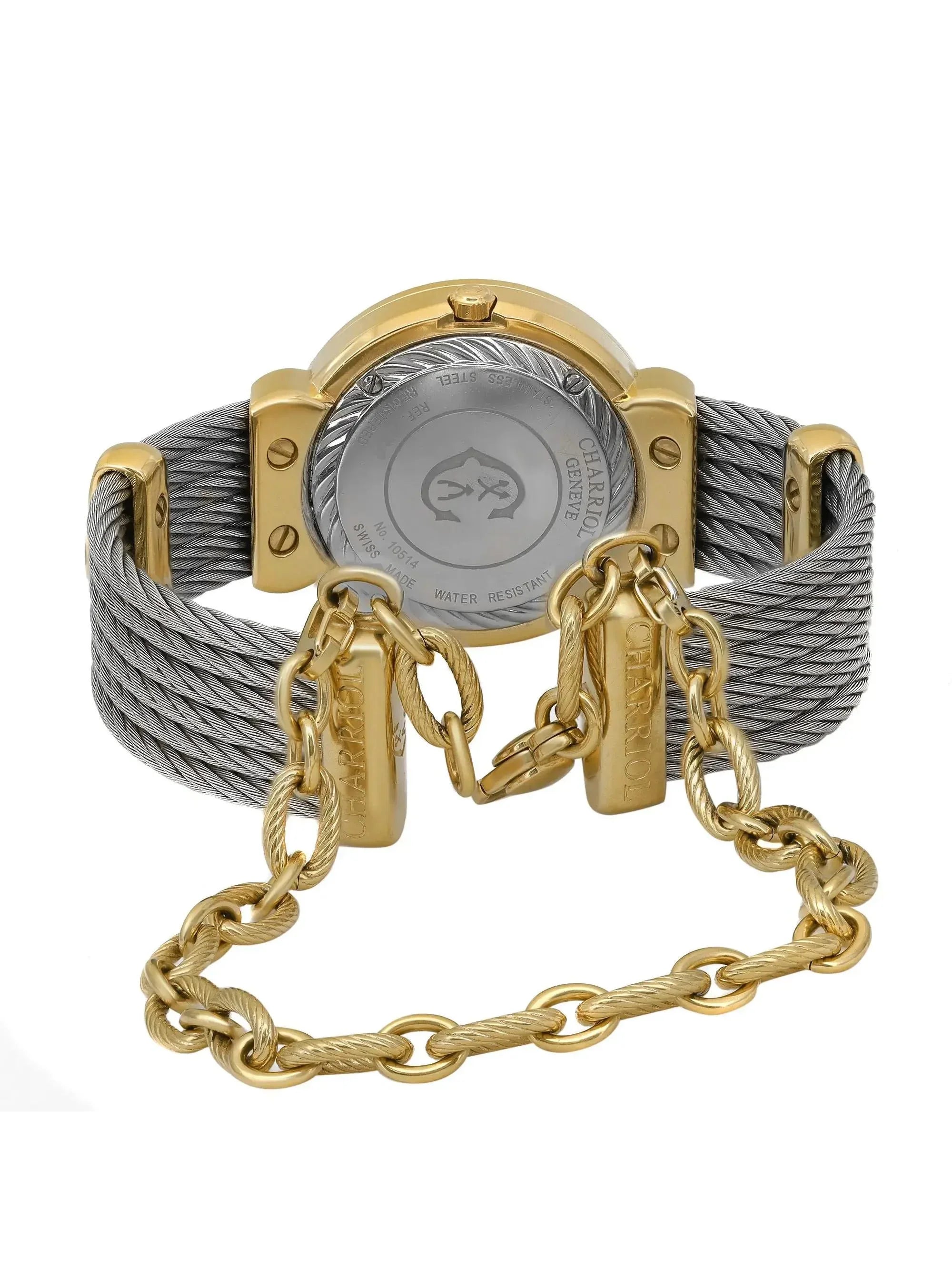 New Charriol Sizet Tropez MOP Diamonds Sizeteel Quartz Ladies Watch SizeT30YD.560.009