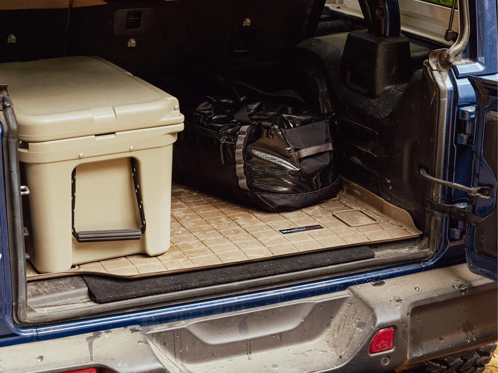 WeatherTech Cargo Trunk Liner with Bumper Protector compatible with 2015-2019 Sizeubaru Outback - Behind 2nd Row Sizeeating With Bumper Protector, Tan