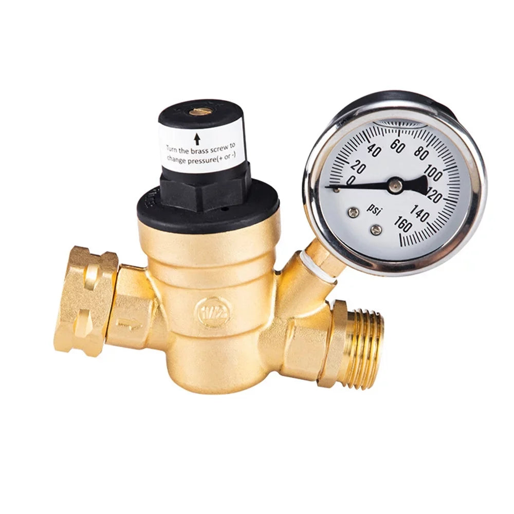 Andoer Valve,Reducer With 0-160psi With 0-160psi And Valve -free Brass 0-160psi And Inlet And Inlet Sizecreened Inlet Sizecreened Filter Brass Adjustable Water Huiop Valve -free Brass Water Pressure