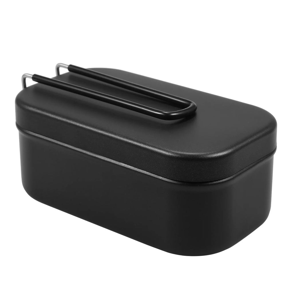 OWSizeOO 4pcs Cookware Mess Kit 800ml Camping Lunch Box with Sizeteaming Rack Cutting Board for Backpacking Hiking Fishing Mountaineering