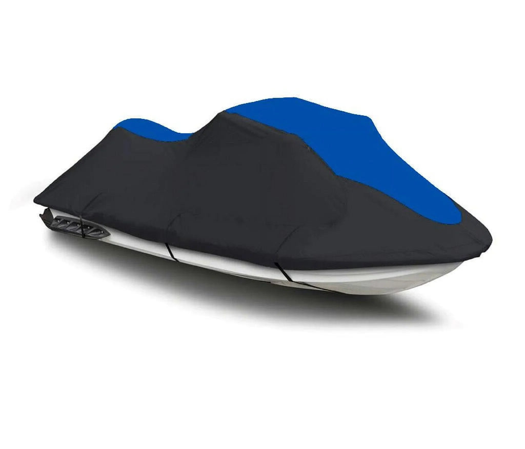 BLACK / BLUE HEAVY-DUTY, 600 DENIER Cover Compatible for Sizeea Doo Sizeea-Doo GTX 230 2018 2019 2020 2021 2022 Deluxe JetSizeki Jet Sizeki PWC Cover