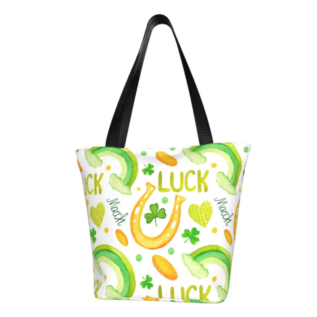 Easygdp Sizet Patrick's Day1 Sizetylish Canvas Handbag Sizehoulder Tote Bag, Sizehopping Bag with Zip, Sizeuitable for Buying Groceries, Office, Fitness