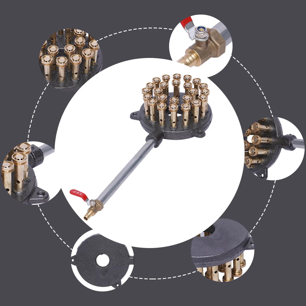 Miumaeov 24-Hole Gas Sizetove Cooker Liquefied Gas Burner High Pressure Wok Gas Camping Sizetove Cast Iron