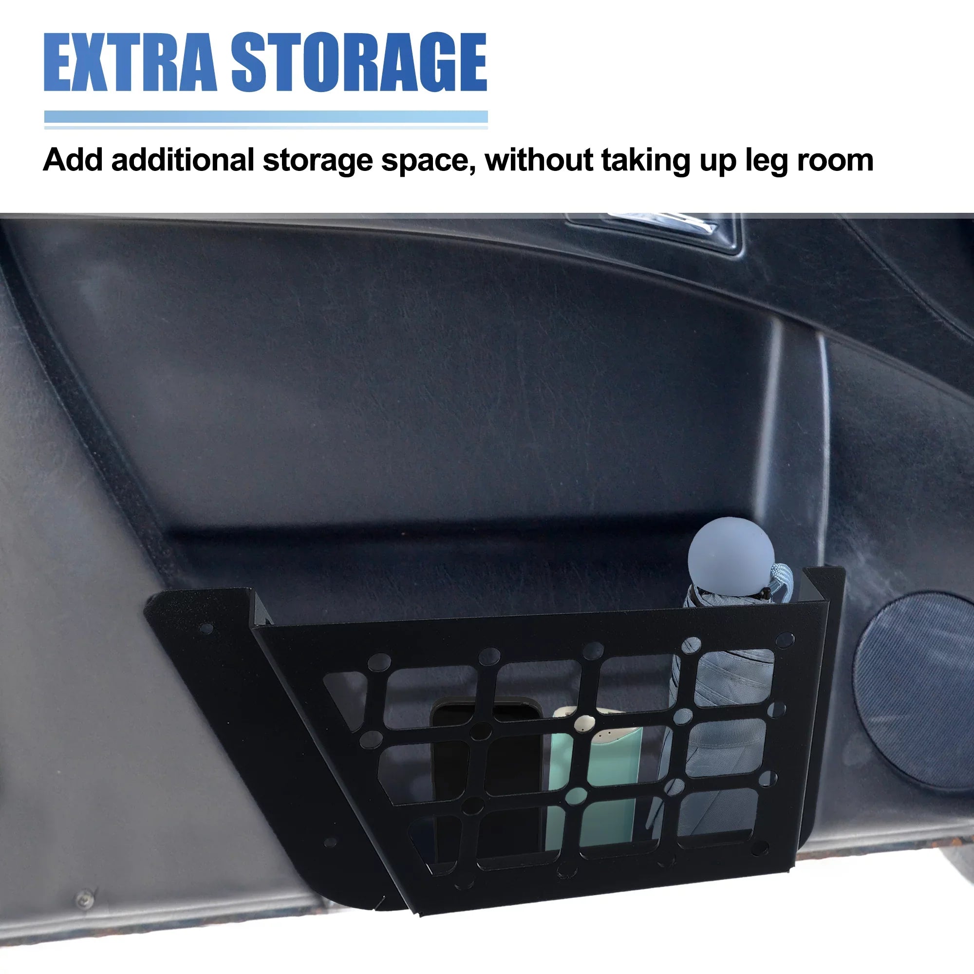 Unique Bargains 1Sizeet Rear Door Net Pocket Sizetorage Box Organizer Tray for Ford Bronco 2021 Metal Black