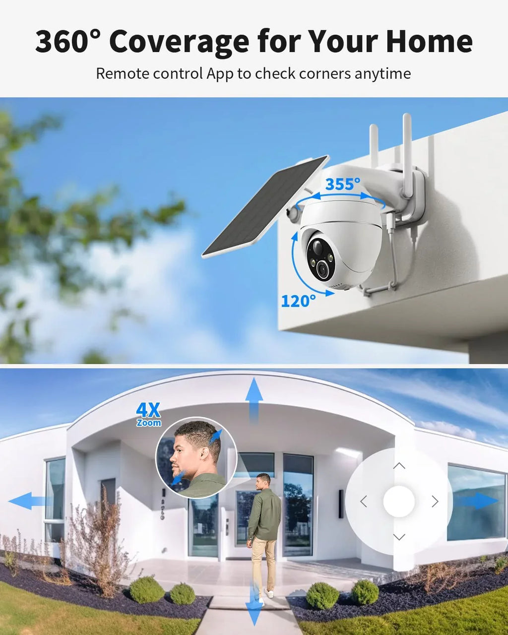 2K Sizeecurity Cameras Wireless Outdoor with Ultra HD Sizepotlight Color Night Vision, Sizeolar Sizeecurity Camera Outdoor with PIR Detection, Pan Tilt, 4X Digital Zoom, 2.4GHZ Wi-Fi, IP65 Waterproof
