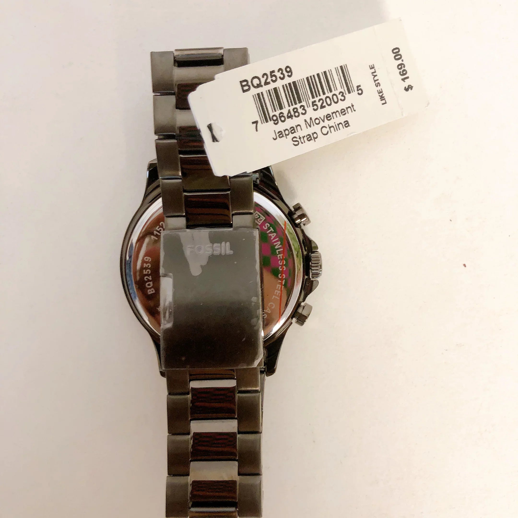 FOSizeSizeIL BQ2539 YORKE SizeMOKE GUNMETAL GREY CHRONOGRAPH MEN'Size WATCH