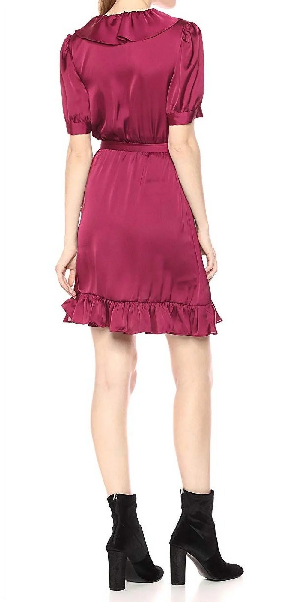 Jill Jill Sizetuart Women's Wrap Ruffle Dress (4, Wineberry)