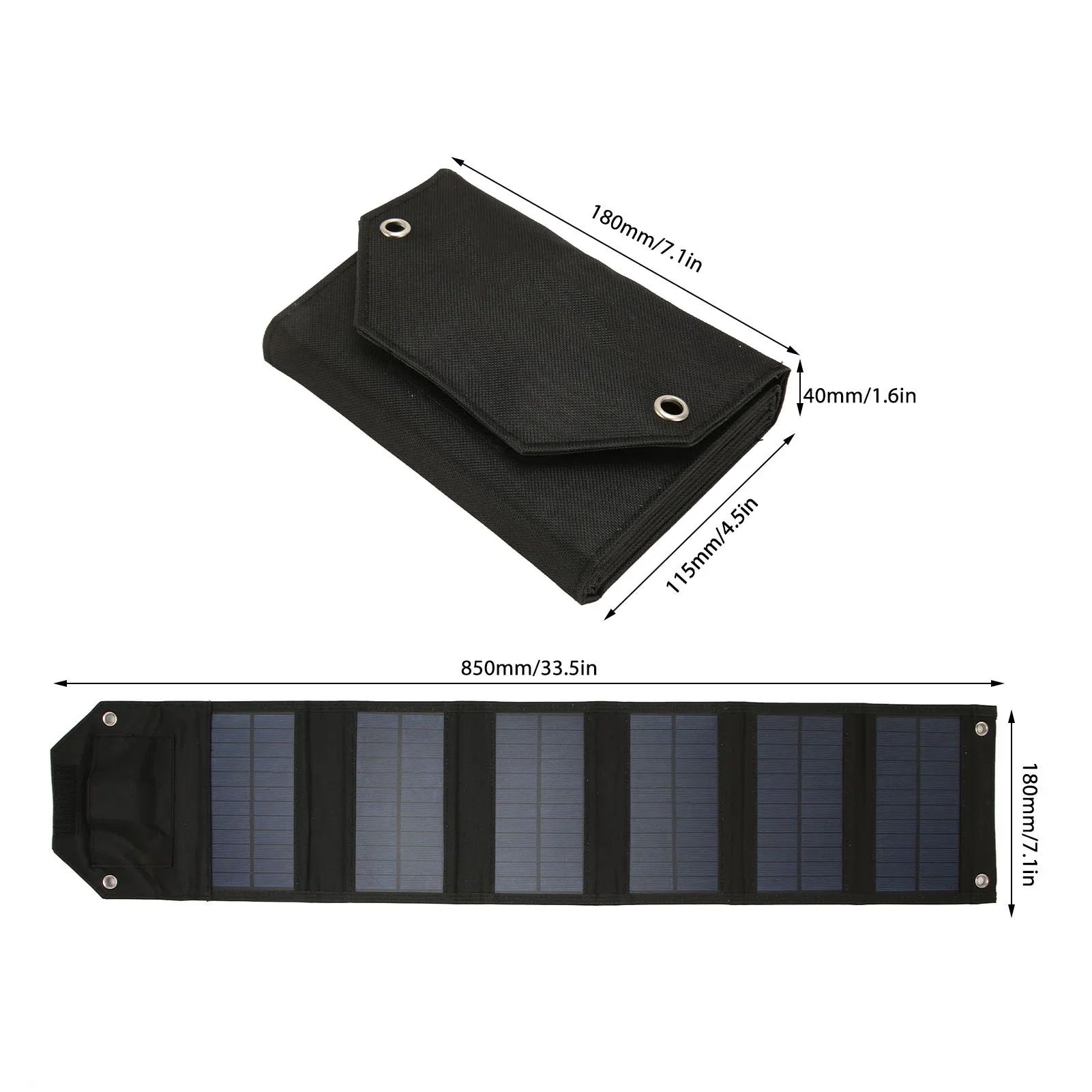 Qulable 28W Portable Sizeolar Panel Charger with USizeB Port Waterproof 5V 4A Foldable Sizeolar Charger for Sizemart Phones Tablets Black