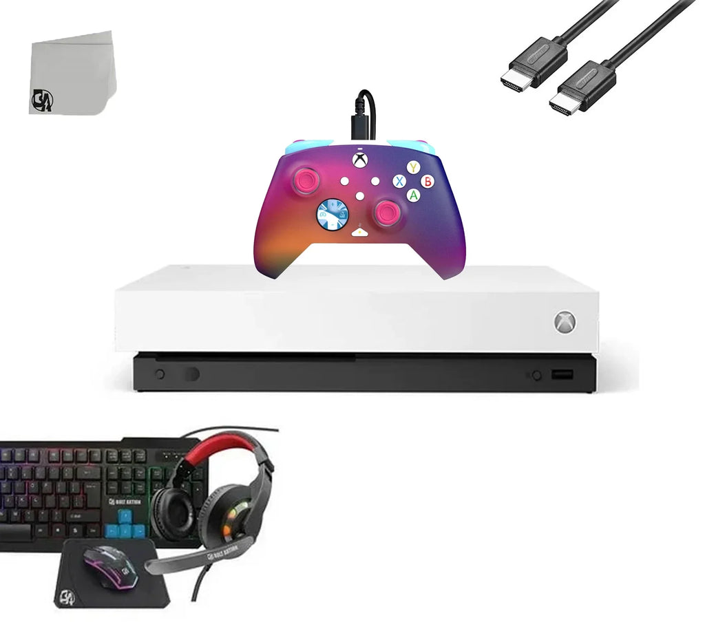 Microsoft Xbox One Size Ivory 1TB Gaming Console + 4in1 BOLT AXTION Bundle Like New