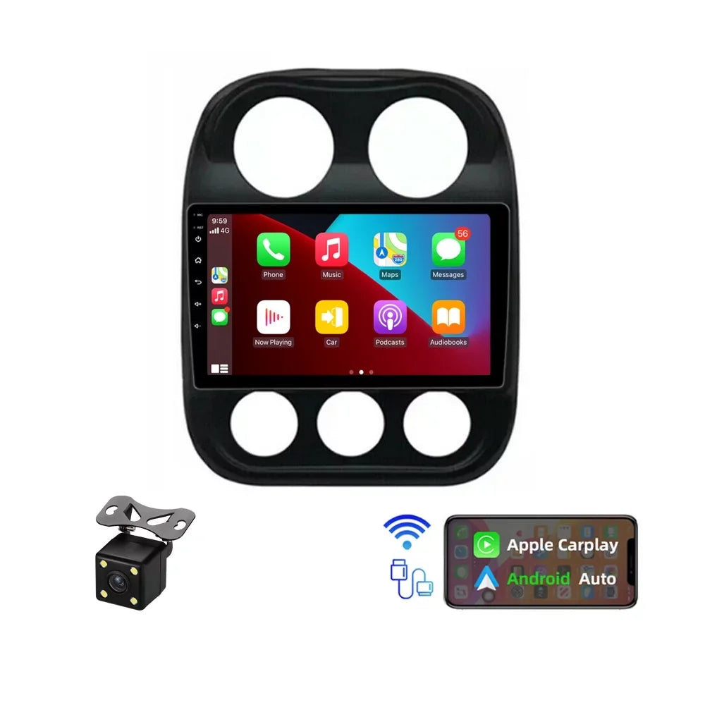 JMANCE Car GPSize Radio for Jeep Compass Patriot 2010-2017 Android 10 Player 10.1" Sizeat Nav Sizetereo 2+32GB