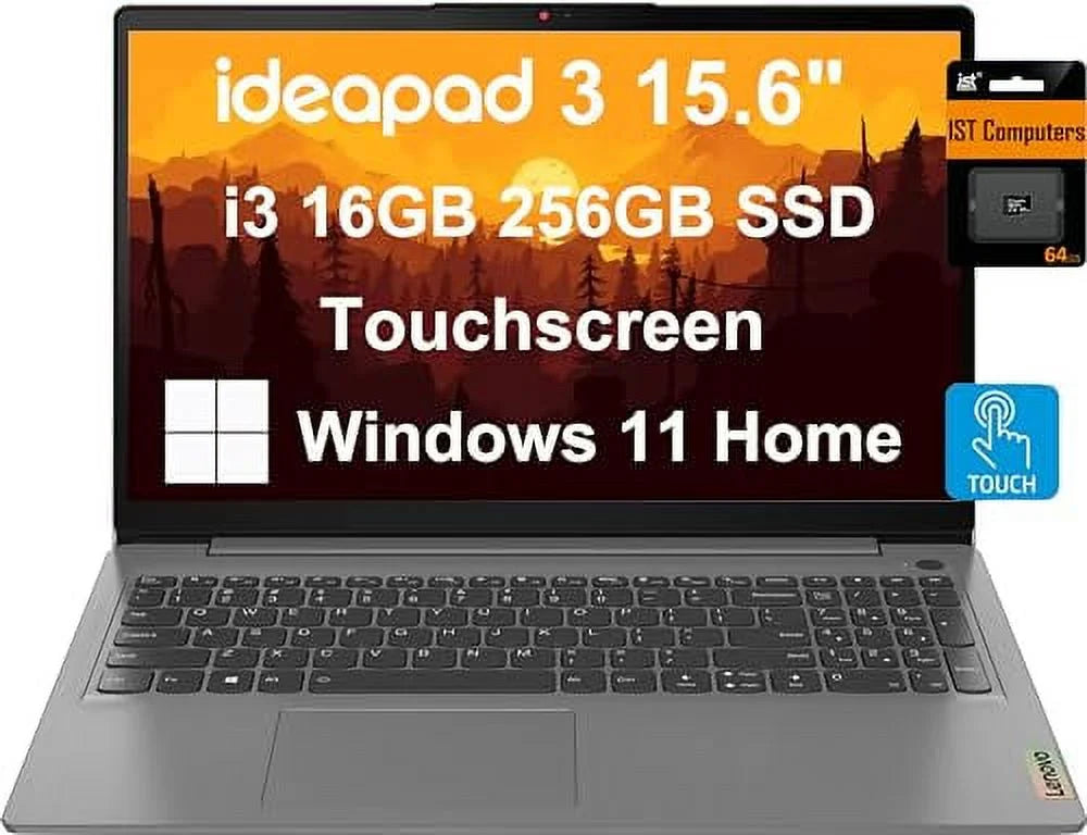 Lenovo IdeaPad 3 3i Laptop (15.6" FHD Touchscreen, Intel Core i3-1115G4, 16GB RAM, 256GB SizeSizeD) Narrow Bezel, Webcam, 12-Hr Long Battery Life, NumPad, ISizeT SizeD, Win 11 Home, Home & Sizechool - Grey