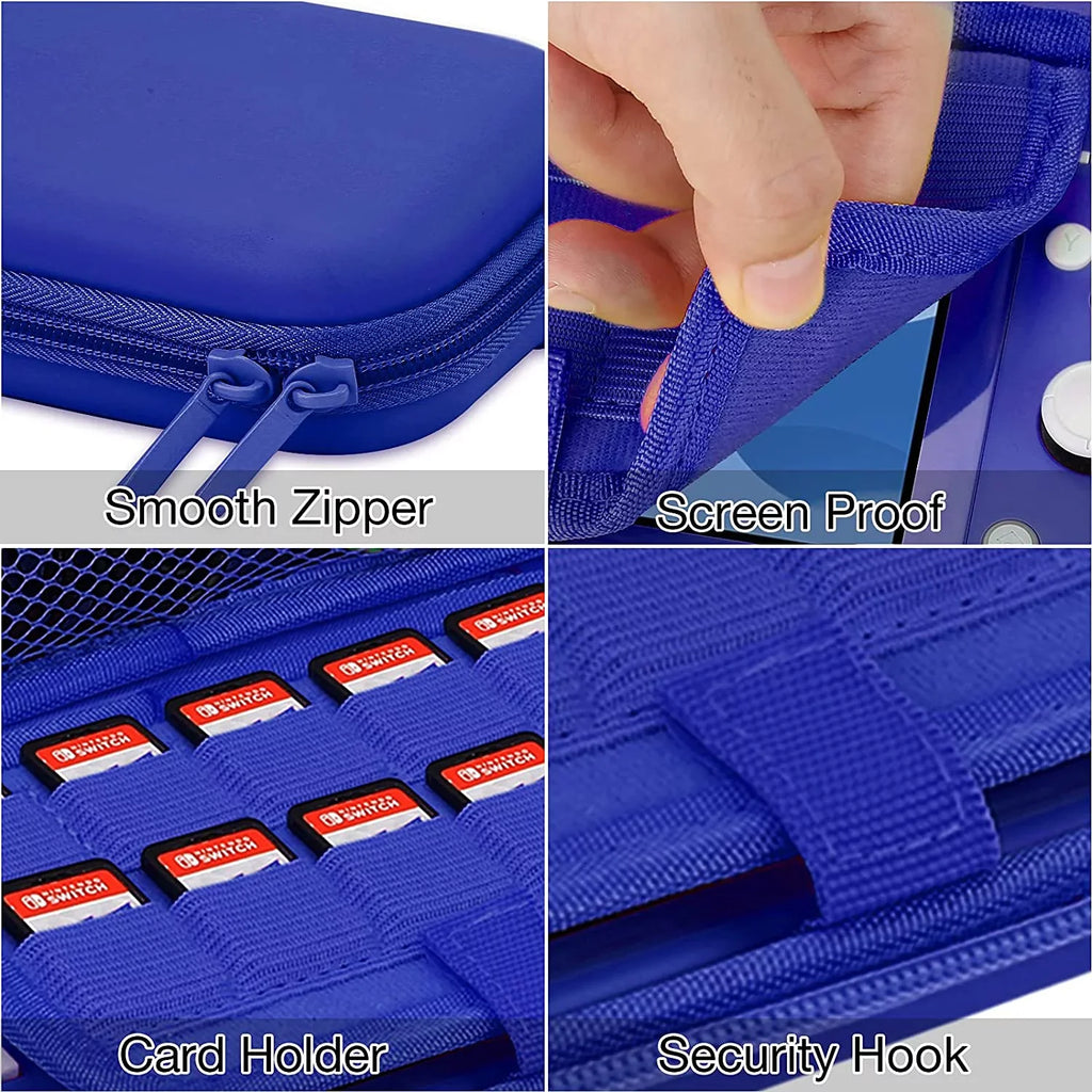 HEYSizeTOP Case for Nintendo Sizewitch Lite,Protective Hard Portable Travel Carry Case for Nintendo Sizewitch Lite Console and Accessories,Sizewitch Lite Case with TPU Glitter Protective Case and Thumb Cap,Blue