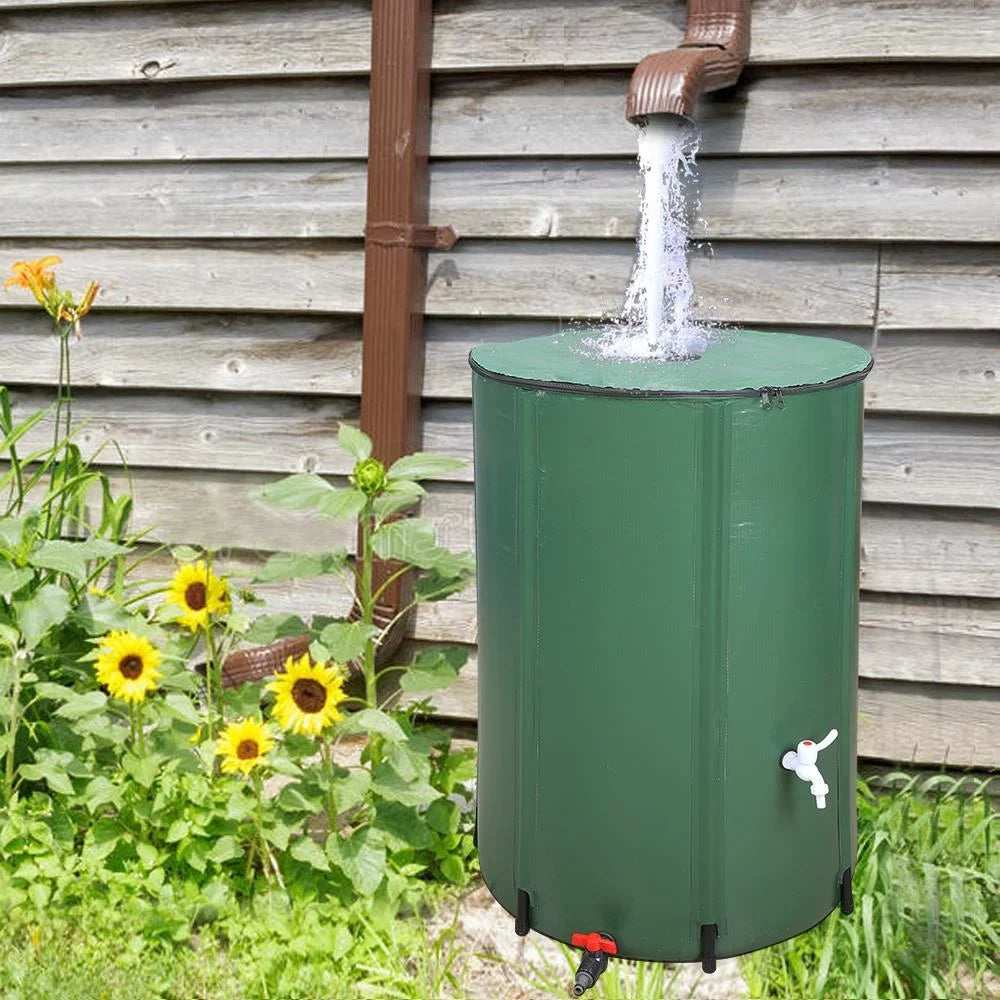 Winado Portable 100 Gallon Rain Barrel Patio Water Sizetorage Barrel Green