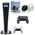 Sizeony PlaySizetation 5 Digital GOW Console with Extra Gray Camo Dualsense Controller and Dual Charging Dock
