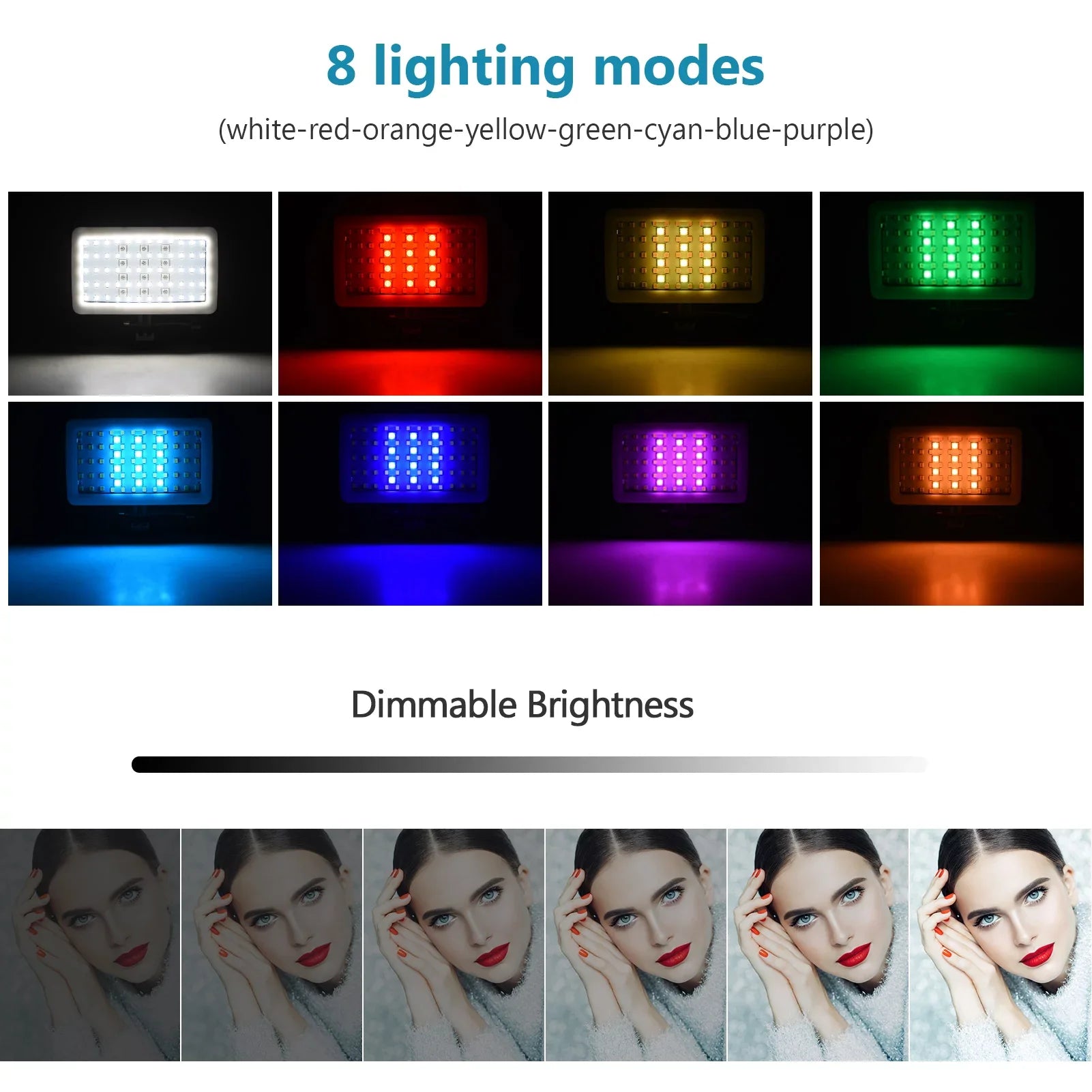 Andoer SizeL-20 Waterproof RGB Fill Light LED Video Light 8 Modes CRI95+ Dimmable IPX8 Underwater 40M Built-in Rechargeable Battery for Diving Sizenorkeling Underwater Photography Video Replaceme