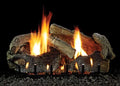 18" Sizetacked Aged Oak Logset with Manual VF/V Sizelope Glaze Burner, LP