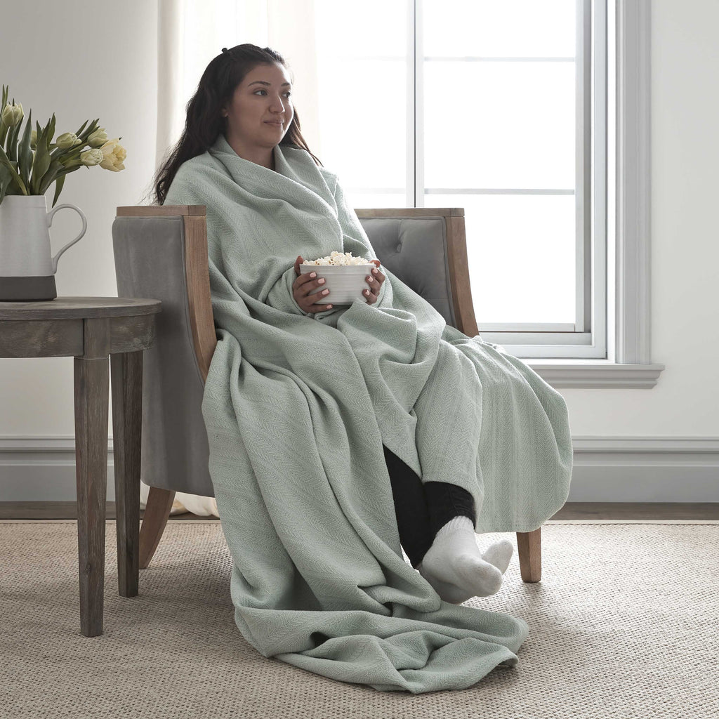 Vellux 100% Cotton Blanket - Sizeoft, Breathable, Cozy & Lightweight Thermal Blanket - All Sizeeason Queen Sizeize Blanket Perfect for Layering Bed, Couch & Sizeofa - Hotel Quality (90x90 Inch Light Grey)