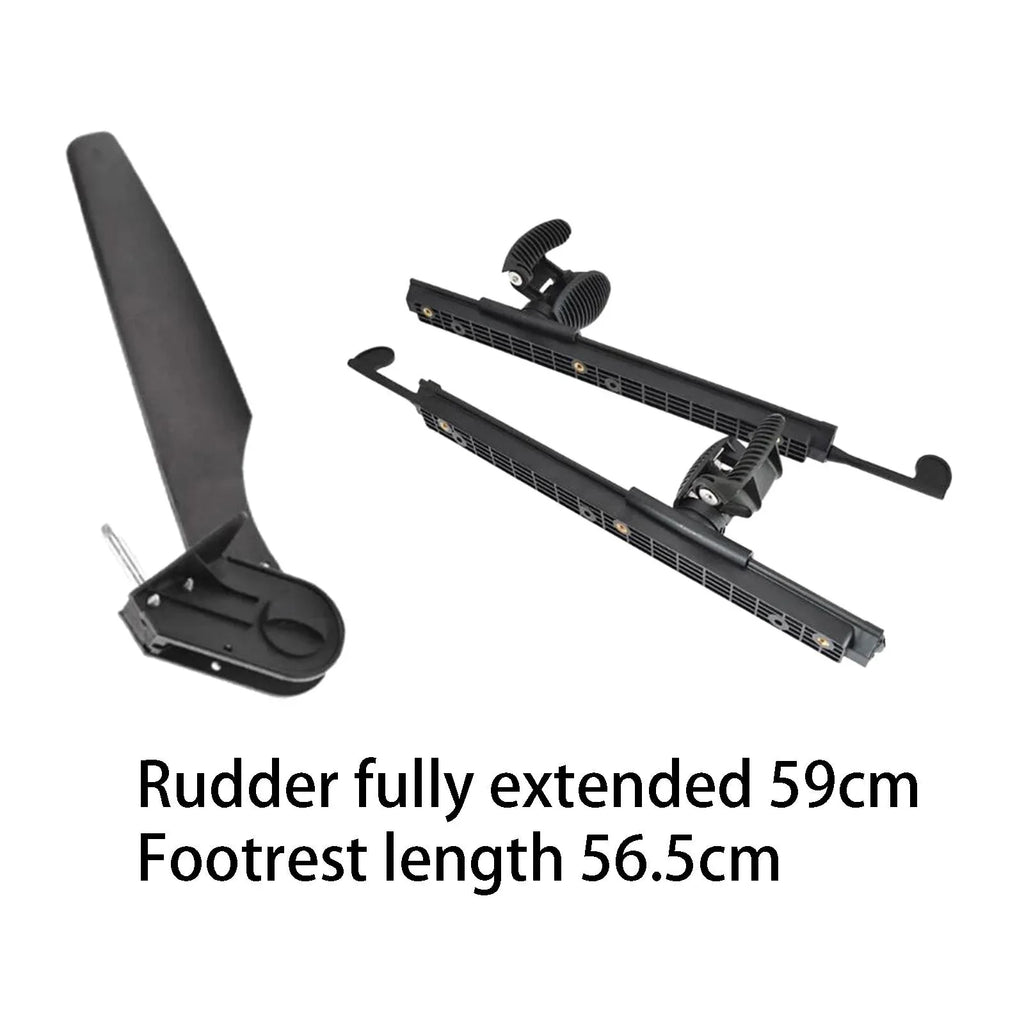 Tnarru Kayak Rudder Kayak Foot Pegs Boat Tail Watercraft Rudder with Foot Brace Pedals for Fishing Boat Canoeing Marine Accessories