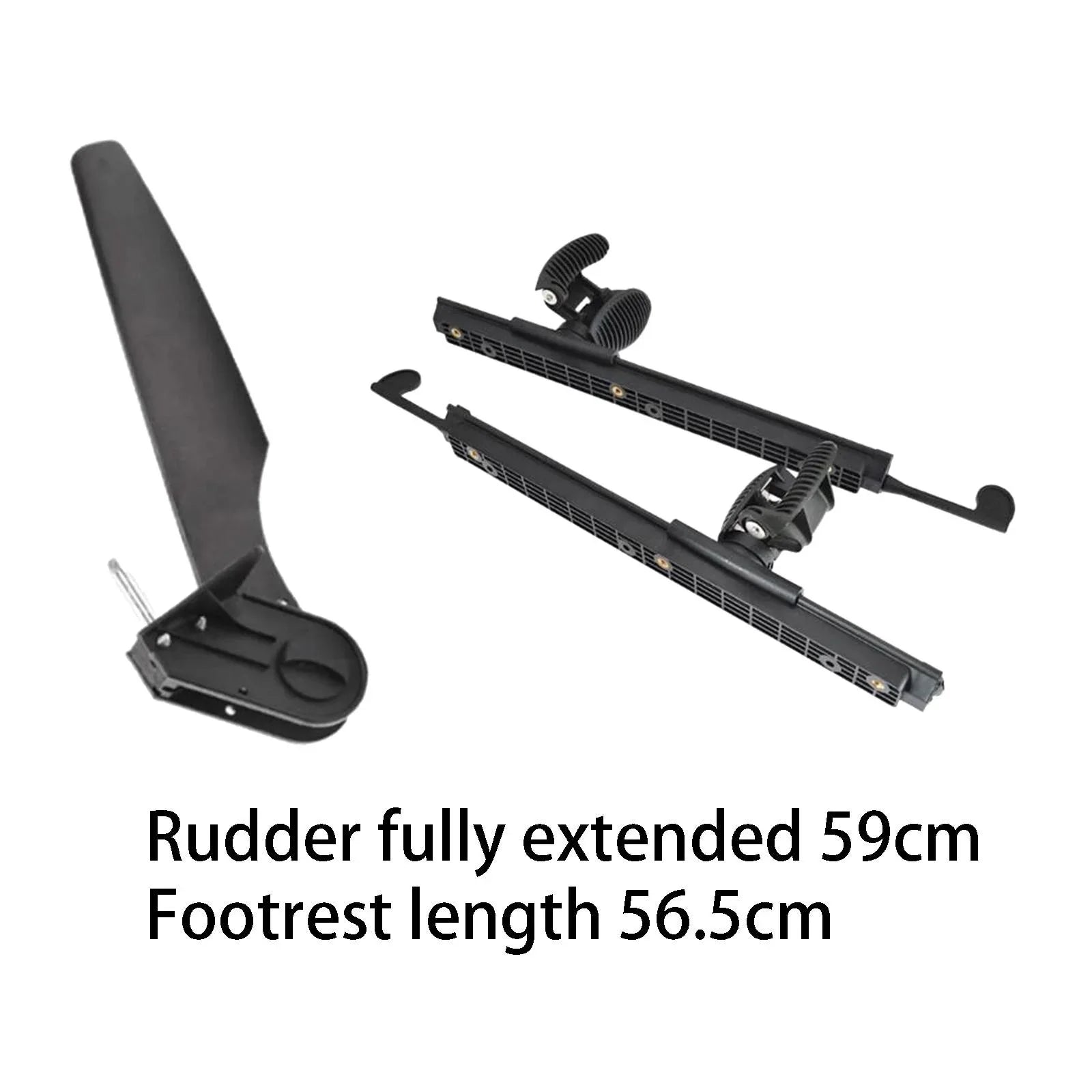 Tnarru Kayak Rudder Kayak Foot Pegs Boat Tail Watercraft Rudder with Foot Brace Pedals for Fishing Boat Canoeing Marine Accessories